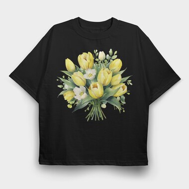 Spring Tulip Bouquet, Tricou Oversize Barbati (Unisex)