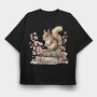 Squirrel Books Flowers, Tricou Oversize Barbati (Unisex)