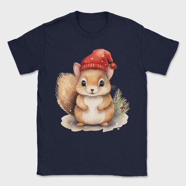 Squirrel Christmas Hat, Tricou Barbati (Unisex)