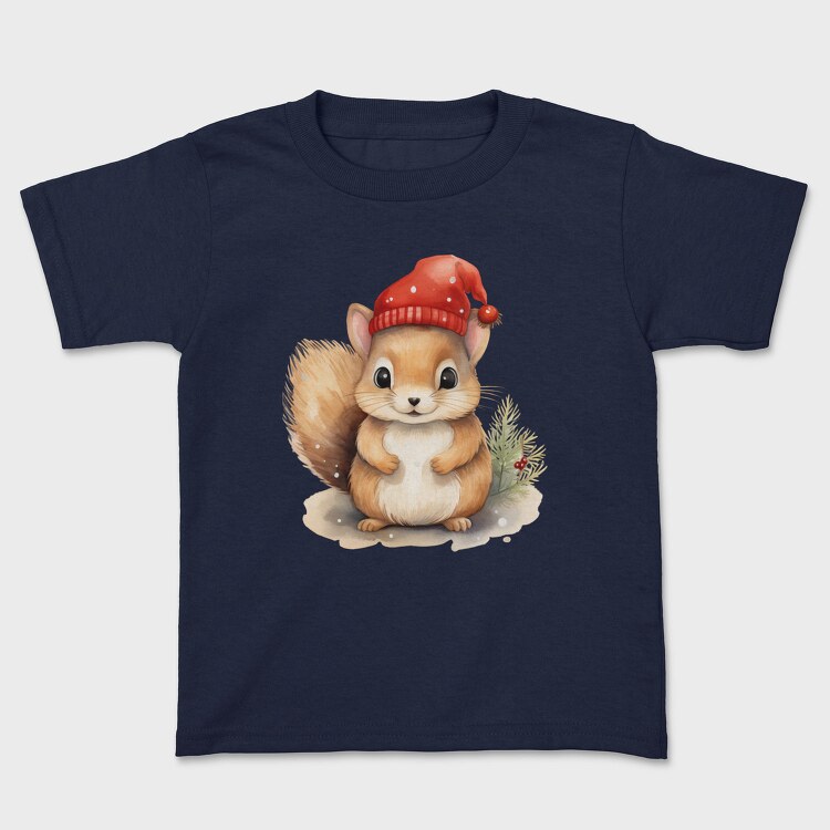 Squirrel Christmas Hat, Tricou Copii