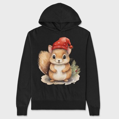 Squirrel Christmas Hat, Hanorac Oversize Barbati (Unisex)