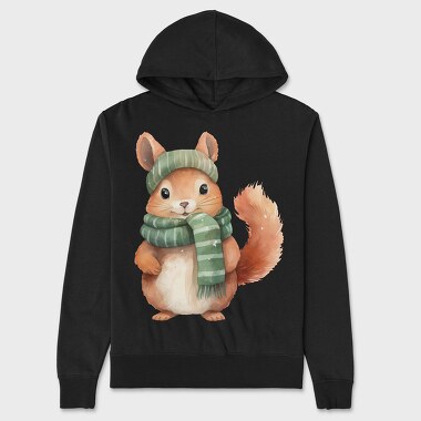 Squirrel Scarf Hat, Hanorac Oversize Barbati (Unisex)