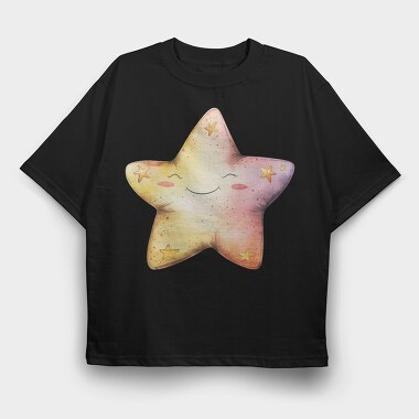 Star Face Clipart, Tricou Oversize Barbati (Unisex)