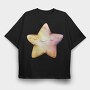 Star Face Clipart, Tricou Oversize Barbati (Unisex)