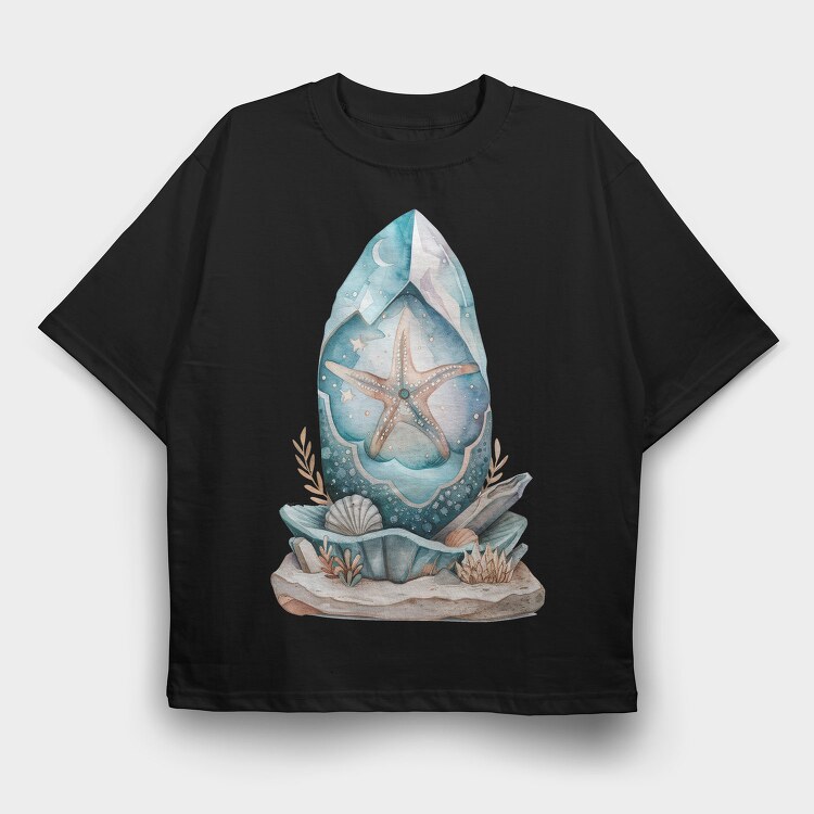 Starfish Ocean Clipart, Tricou Oversize Barbati (Unisex)