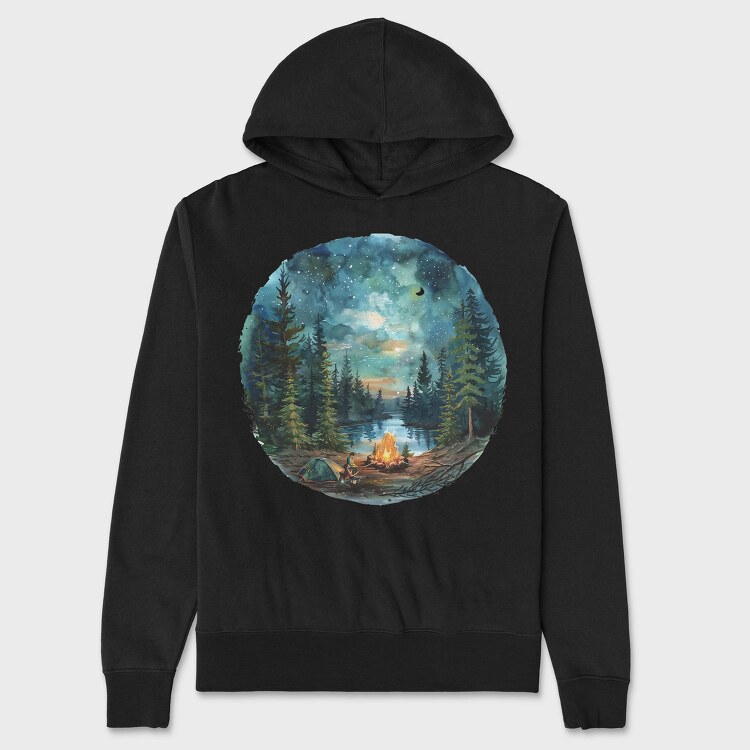 Starlit Campfire Night, Hanorac Oversize Barbati (Unisex)