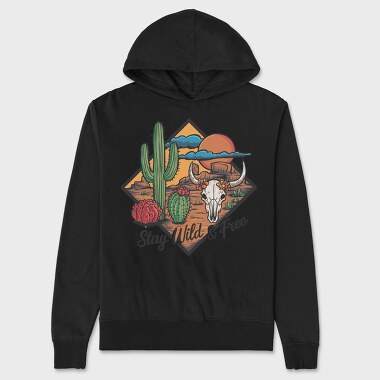 Stay Wild Free, Hanorac Oversize Barbati (Unisex)