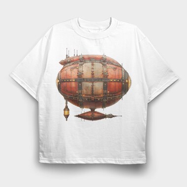 Steampunk Airship Gears, Tricou Oversize Barbati (Unisex)