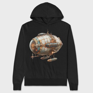 Steampunk Airship, Hanorac Oversize Barbati (Unisex)