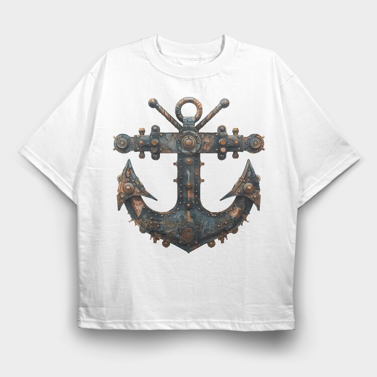 Steampunk Ancor Gears, Tricou Oversize Barbati (Unisex)
