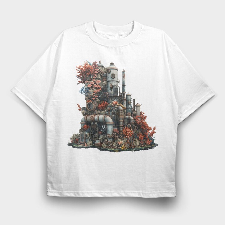 Steampunk Aquarium, Tricou Oversize Barbati (Unisex)