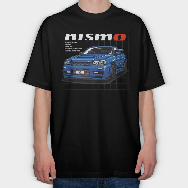 Nismo Racing Blue, Tricou Oversize Barbati (Unisex)
