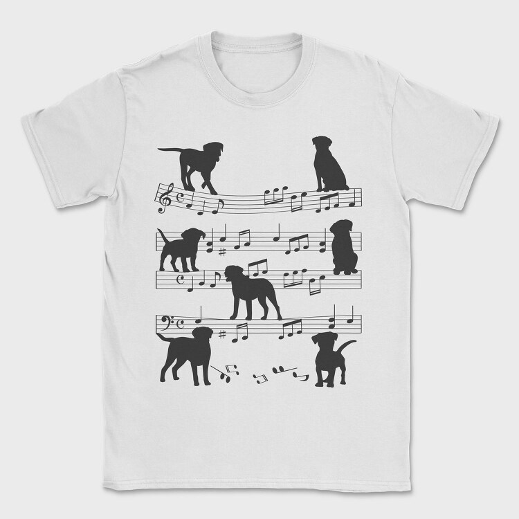 Music Staff Dogs, Tricou Barbati (Unisex)