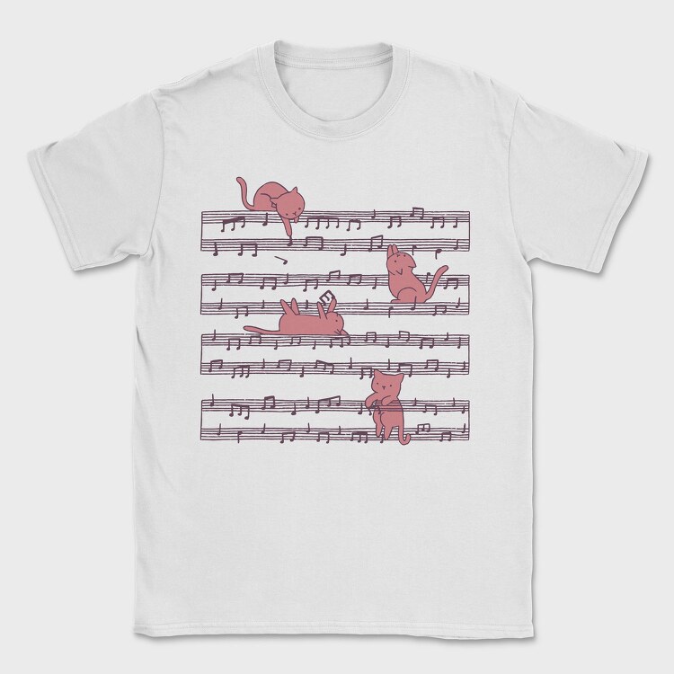Music Sheet Cats, Tricou Barbati (Unisex)