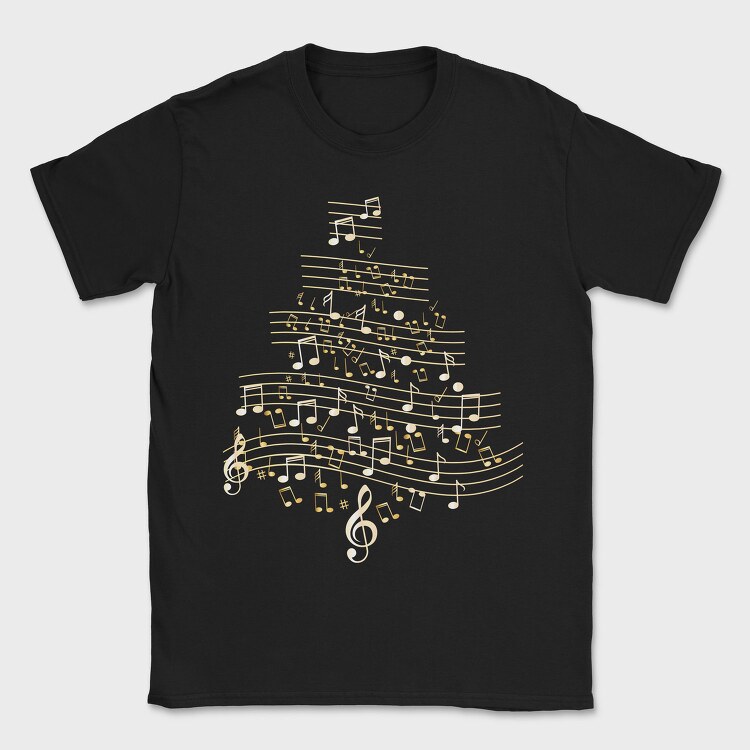 Music Christmas Tree, Tricou Barbati (Unisex)