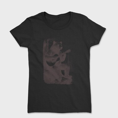 Bear Playing Guitar Hand Drawn, Tricou Femei