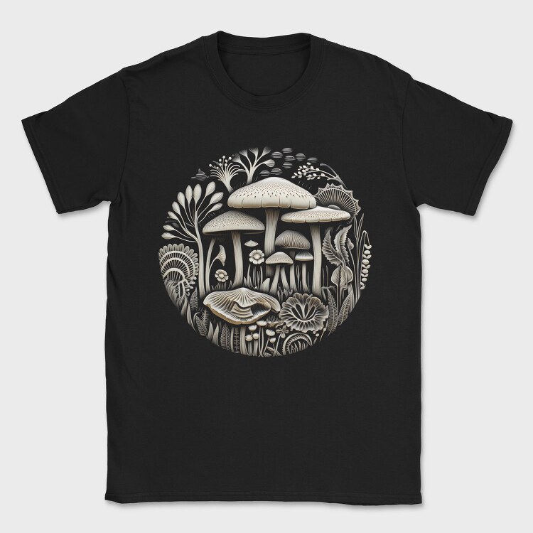 Mushroom Vinil Engraving, Tricou Barbati (Unisex)