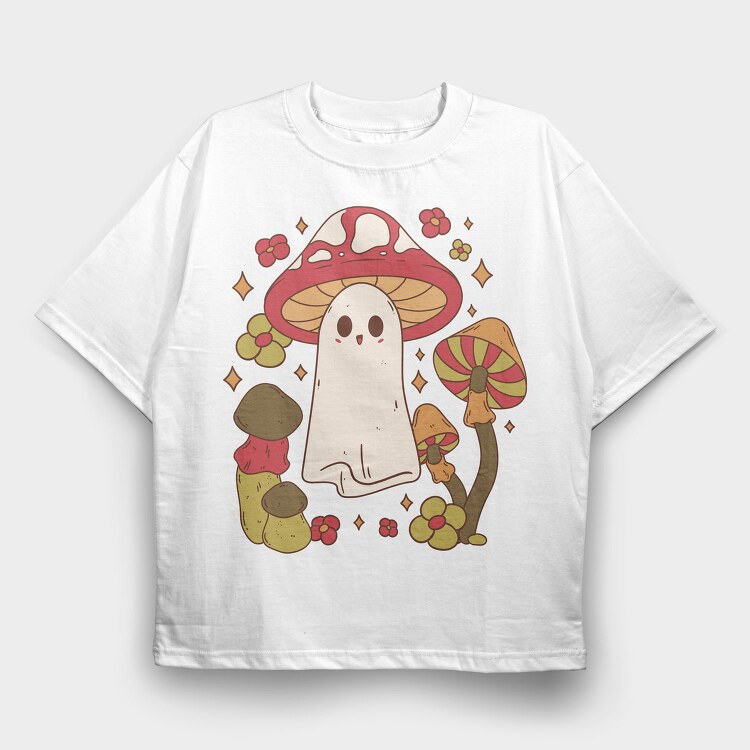 Mushroom Ghost, Tricou Oversize Barbati (Unisex)
