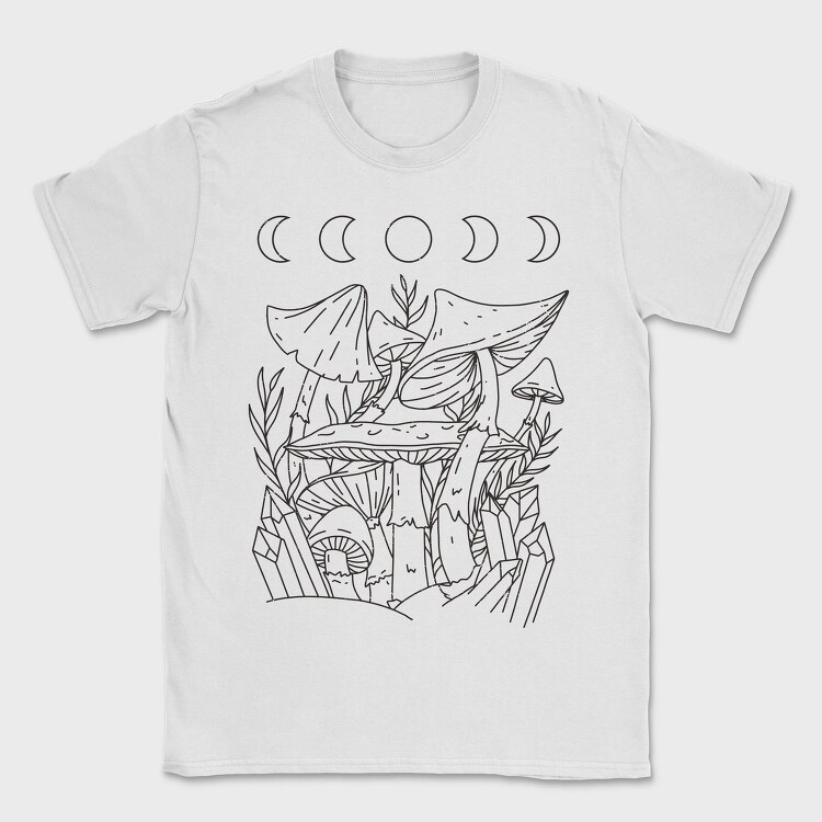 Mushroom Crystals Moon, Tricou Barbati (Unisex)