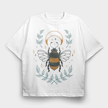 Bee And Moon Mystic, Tricou Oversize Barbati (Unisex)