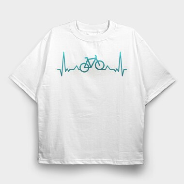 Bike Heartbeats, Tricou Oversize Barbati (Unisex)