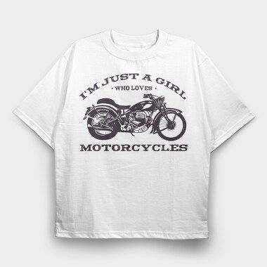 Biker Girl Love Motorcycles, Tricou Oversize Barbati (Unisex)