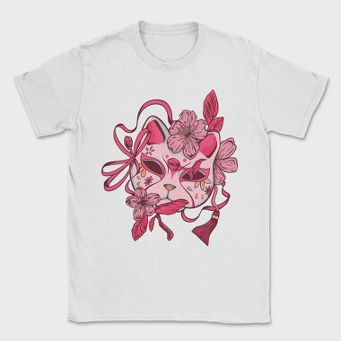 Cherry Blossom Japanese Mask Japan, Tricou Barbati (Unisex)