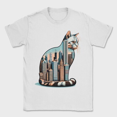 Chicago Skyline Cat, Tricou Barbati (Unisex)