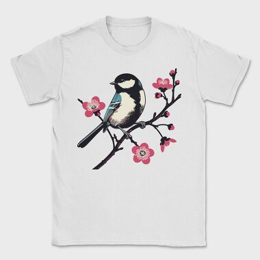 Chickadee On Blossom, Tricou Barbati (Unisex)