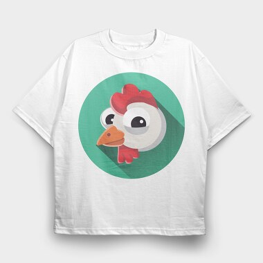 Chicken Icon Art, Tricou Oversize Barbati (Unisex)