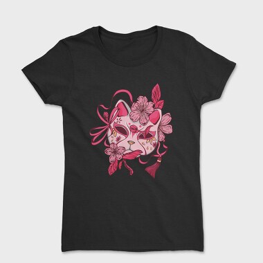 Cherry Blossom Japanese Mask Japan, Tricou Femei