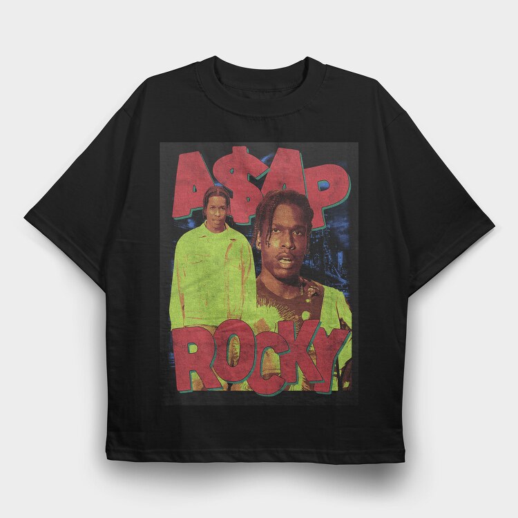 Aap Rocky Neon, Tricou Oversize Barbati (Unisex)