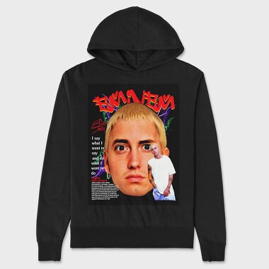 Eminem Face Art, Hanorac Oversize Barbati (Unisex)