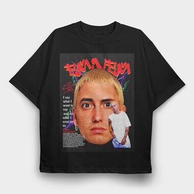 Eminem Face Art, Tricou Oversize Barbati (Unisex)