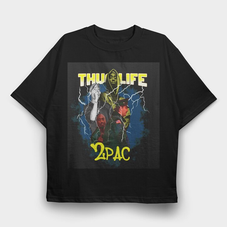 Thug Life 2pac, Tricou Oversize Barbati (Unisex)