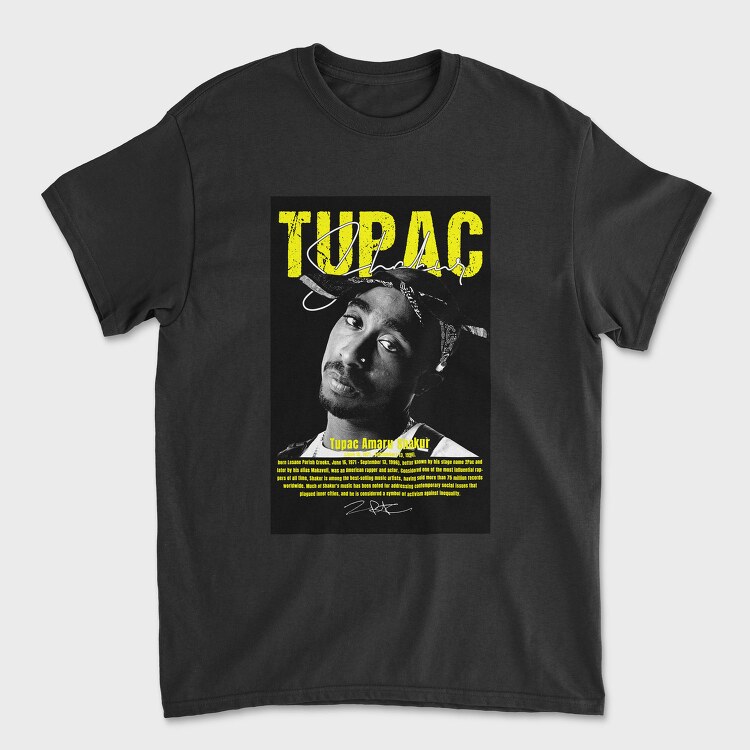 Tupac Yellow Tribute, Tricou Barbati (Unisex)