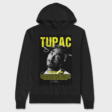 Tupac Yellow Tribute, Hanorac Oversize Barbati (Unisex)