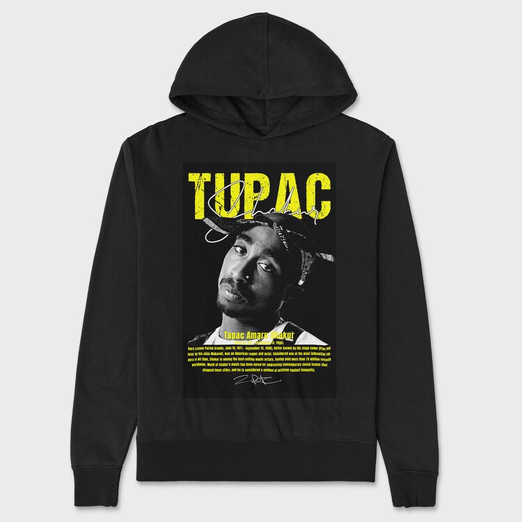Tupac Yellow Tribute, Hanorac Oversize Barbati (Unisex)