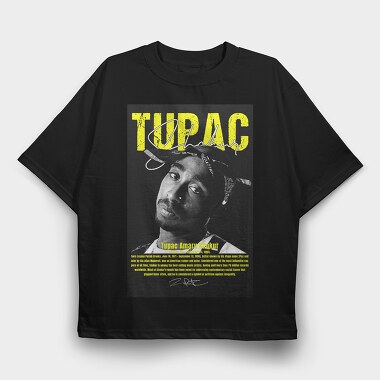 Tupac Yellow Tribute, Tricou Oversize Barbati (Unisex)