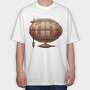 Steampunk Airship Gears, Tricou Oversize Barbati (Unisex)