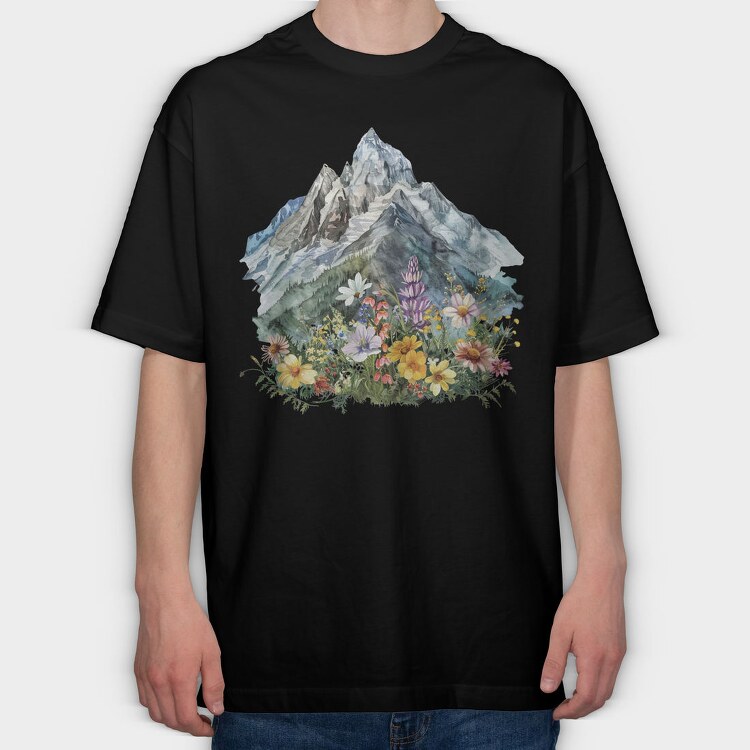 Spring Flower Peak, Tricou Oversize Barbati (Unisex)