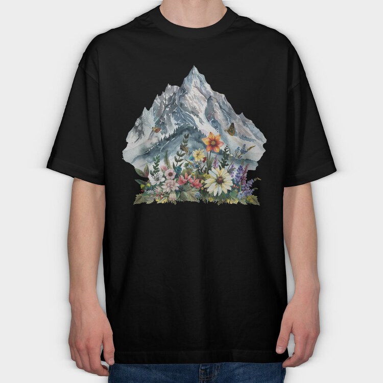 Spring Peak Flora, Tricou Oversize Barbati (Unisex)