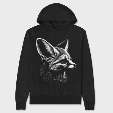 Attentive Fennec Fox, Hanorac Oversize Barbati (Unisex)