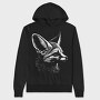 Attentive Fennec Fox, Hanorac Oversize Barbati (Unisex)