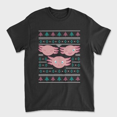 Axolotl Christmas Sweater Ugly, Tricou Barbati (Unisex)