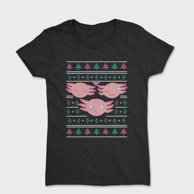 Axolotl Christmas Sweater Ugly, Tricou Femei