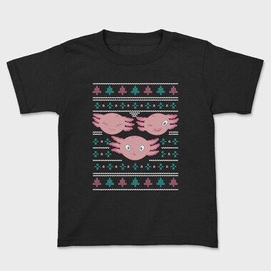 Axolotl Christmas Sweater Ugly, Tricou Copii