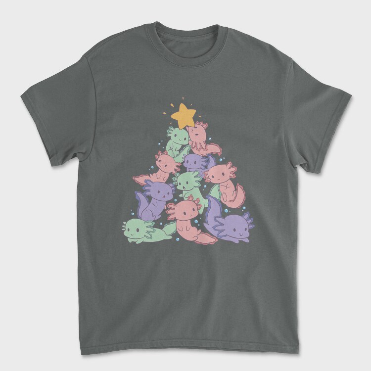 Axolotl Christmas Tree, Tricou Barbati (Unisex)