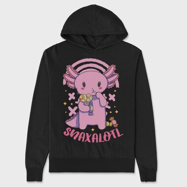 Axolotl Eating Candy Snaxalotl, Hanorac Oversize Barbati (Unisex)