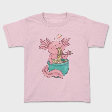 Axolotl Eating Ramen Happy, Tricou Copii